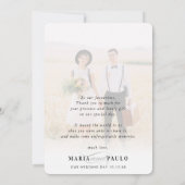 結婚の写真レイヤーの書エレガント道 招待状 (裏面)