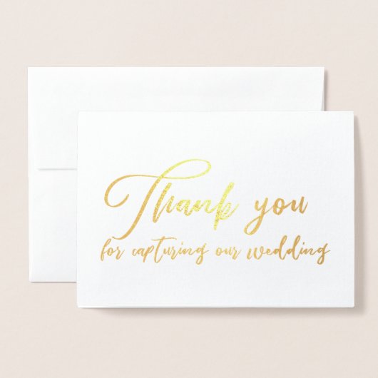 結婚の写真家ビデオグラファーありがとう 箔カード (封筒付き正面)