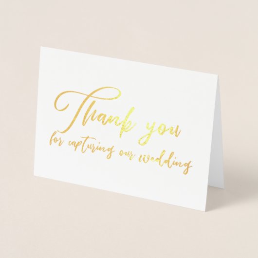結婚の写真家ビデオグラファーありがとう 箔カード (正面)