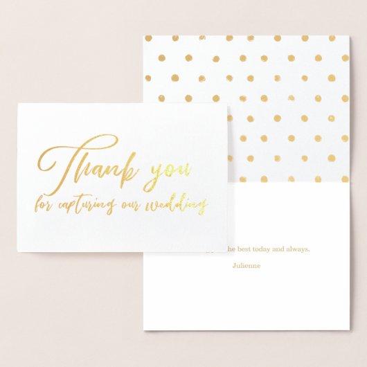 結婚の写真家ビデオグラファーありがとう 箔カード (ディスプレー)