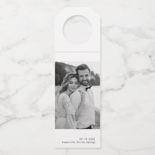 💍結婚の写真感謝していミニマルエレガントリスト ボトルネックタグ (裏面)