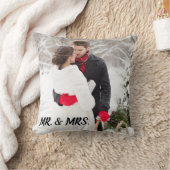 結婚の写真枕が楽パーソナライズされただ クッション (ブランケット)
