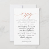 結婚の写真狩りゲームIスパイゲームカード ノートカード (正面)