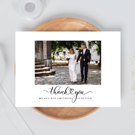 結婚の写真白黒サンキューカード サンキューカード