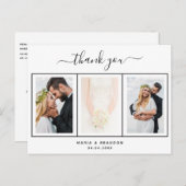 結婚の写真白黒スクリプ感謝していト ポストカード (正面/裏面)