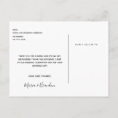 結婚の写真白黒スクリプ感謝していト ポストカード (裏面)