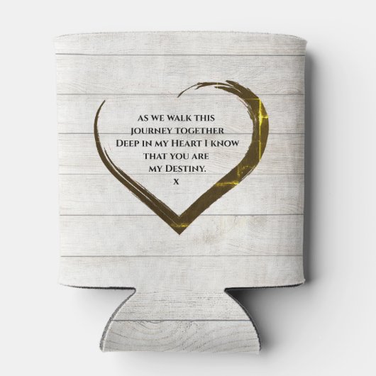 結婚の写真素朴ハートラブ引用文 缶クーラー (裏面)