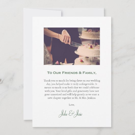 結婚の写真葉は結婚の サンキューカード (裏面)