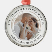 結婚の写真記念 メタルオーナメント (正面)