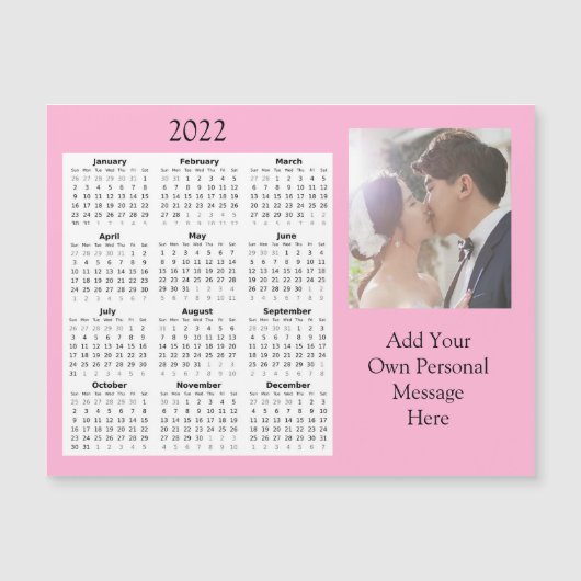 結婚の写真2022 Mini Calendar Magnetic Invitat マグネット招待状 (正面)