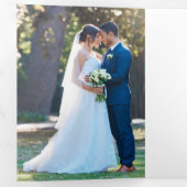 結婚の写真6枚のノスタルジックな書体 三つ折りカード (内部最初)