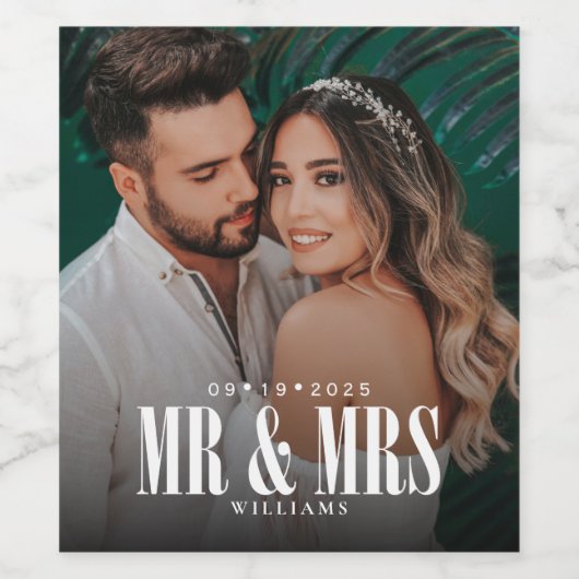 結婚の写真 ワインラベル (シングルラベル)