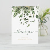 結婚の写真、緑の庭園の結婚式サンキューカード サンキューカード (スタンド正面)