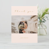 結婚の写真、金ゴールド効果、サンキューカード サンキューカード (スタンド正面)