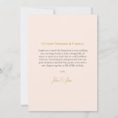 結婚の写真、金ゴールド効果、サンキューカード サンキューカード (裏面)