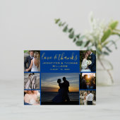 結婚の写真Collageサンキューカード 箔シーズンポストカード (立ち正面)