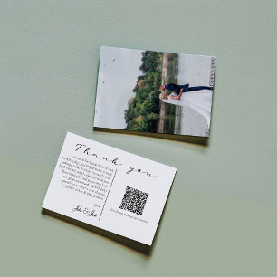 結婚の写真happy memories QRコードありがとう サンキューカード