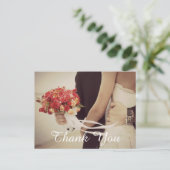結婚の写真Thank You Noteはがき ポストカード (スタンド正面)