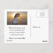 結婚の写真Thank You Note Card ポストカード (裏面)