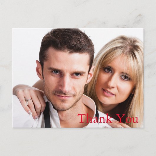 結婚の写真Thank You Note Card ポストカード (正面)