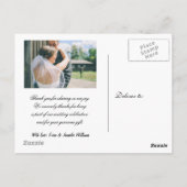 結婚の写真Thank You Note Card ポストカード (裏面)