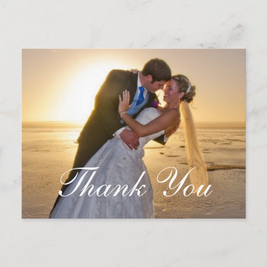 結婚の写真Thank You Note Card ポストカード (正面)