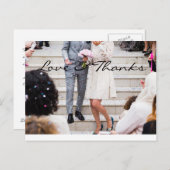 結婚の写真Thank You Note Cards |はがき ポストカード (正面/裏面)