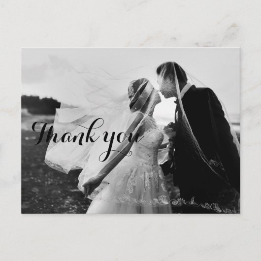 結婚の写真Thank You Note Cards |はがき ポストカード (正面)