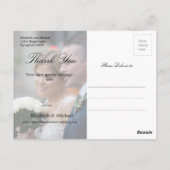 結婚の写真Thank You Palm Tree エレガント ポストカード (裏面)