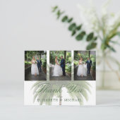 結婚の写真Thank You Palm Tree エレガント ポストカード (スタンド正面)