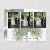 結婚の写真Thank You Palm Tree エレガント ポストカード (正面/裏面)
