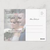 結婚の写真Thank You Palm Tree エレガント ポストカード (裏面)