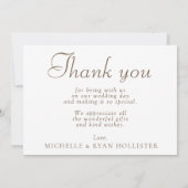 結婚の写真Thanks you Wording Card サンキューカード (裏面)