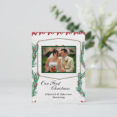 結婚の初めてのクリスマスの写真 シーズンポストカード (スタンド正面)