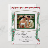 結婚の初めてのクリスマスの写真 シーズンポストカード (正面/裏面)