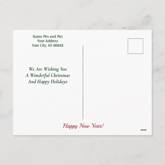 結婚の初めてのクリスマスの写真 シーズンポストカード (裏面)