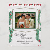 結婚の初めてのクリスマスの写真 シーズンポストカード (正面)