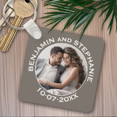 結婚の初めてのクリスマス写真名前をカスタムすると年 キーホルダー