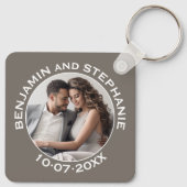 結婚の初めてのクリスマス写真名前をカスタムすると年 キーホルダー (裏面)