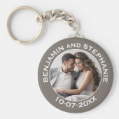 結婚の初めてのクリスマス写真名前をカスタムすると年 キーホルダー (正面)