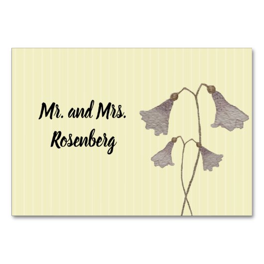 結婚の名刺水彩植物花 テーブルナンバー (正面)