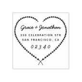 結婚の名前ハートリース差出人住所 ラバースタンプ (インプリント)