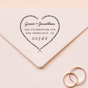 結婚の名前ハートリース差出人住所 ラバースタンプ