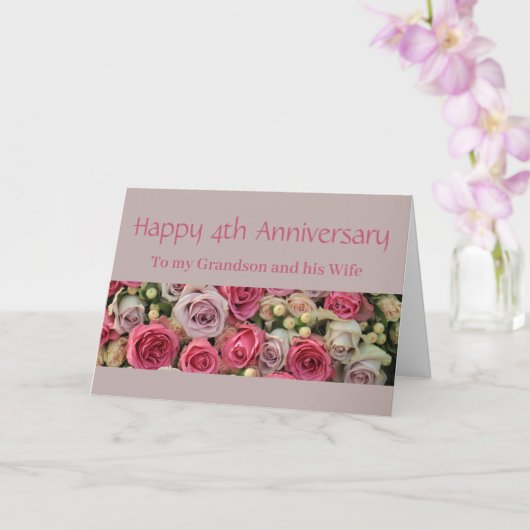 結婚の周年記念バラを完全にカスタマイズ カード (蘭)