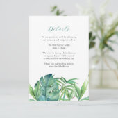 結婚の囲い気に型のトロピカル葉パーム エンクロージャーカード (スタンド正面)