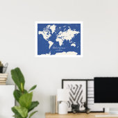 結婚の地図 – ゲストブックオルタナティブプリント ポスター (ホームオフィス)