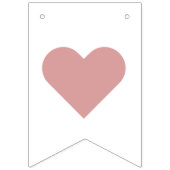 結婚の埃っぽいバラハートミセス7レター名 バンティングフラッグ (第1の旗)