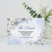 結婚の埃っぽい青い水色のアイボリーの花離れの エンクロージャーカード (スタンド正面)