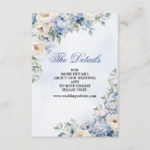結婚の埃っぽい青い水色のアイボリーの花離れの エンクロージャーカード (正面)