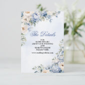 結婚の埃っぽい青い水色のアイボリーの花離れの エンクロージャーカード (スタンド正面)